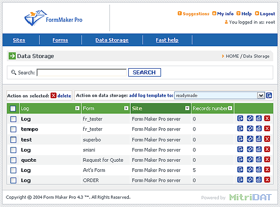 Manage Data Storage: Form Maker Pro