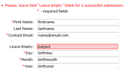 Required Empty Field